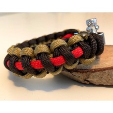 Armband_Paracord_bruin beige rood